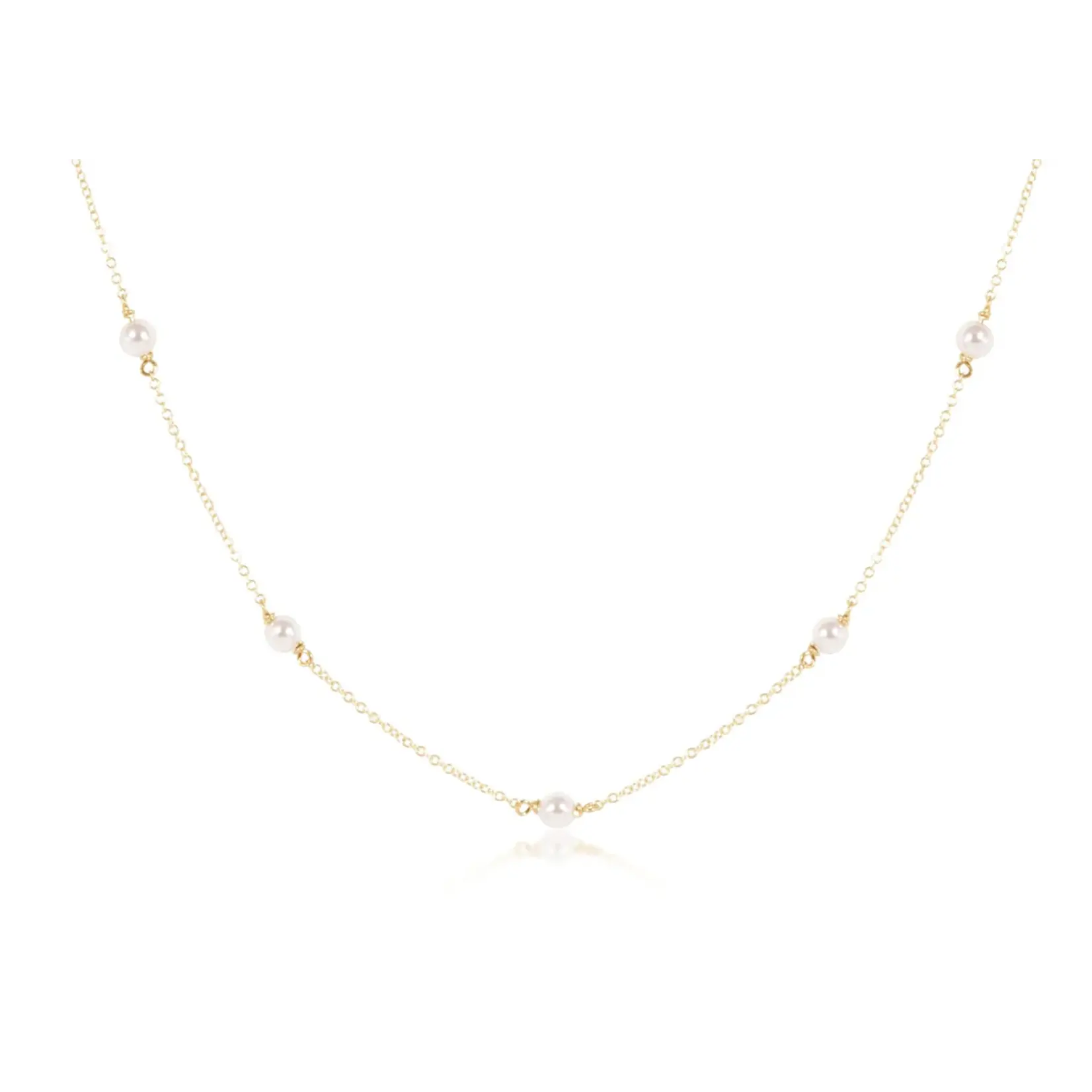 enewton Choker Simplicity Chain 15" Gold 4mm Pearl