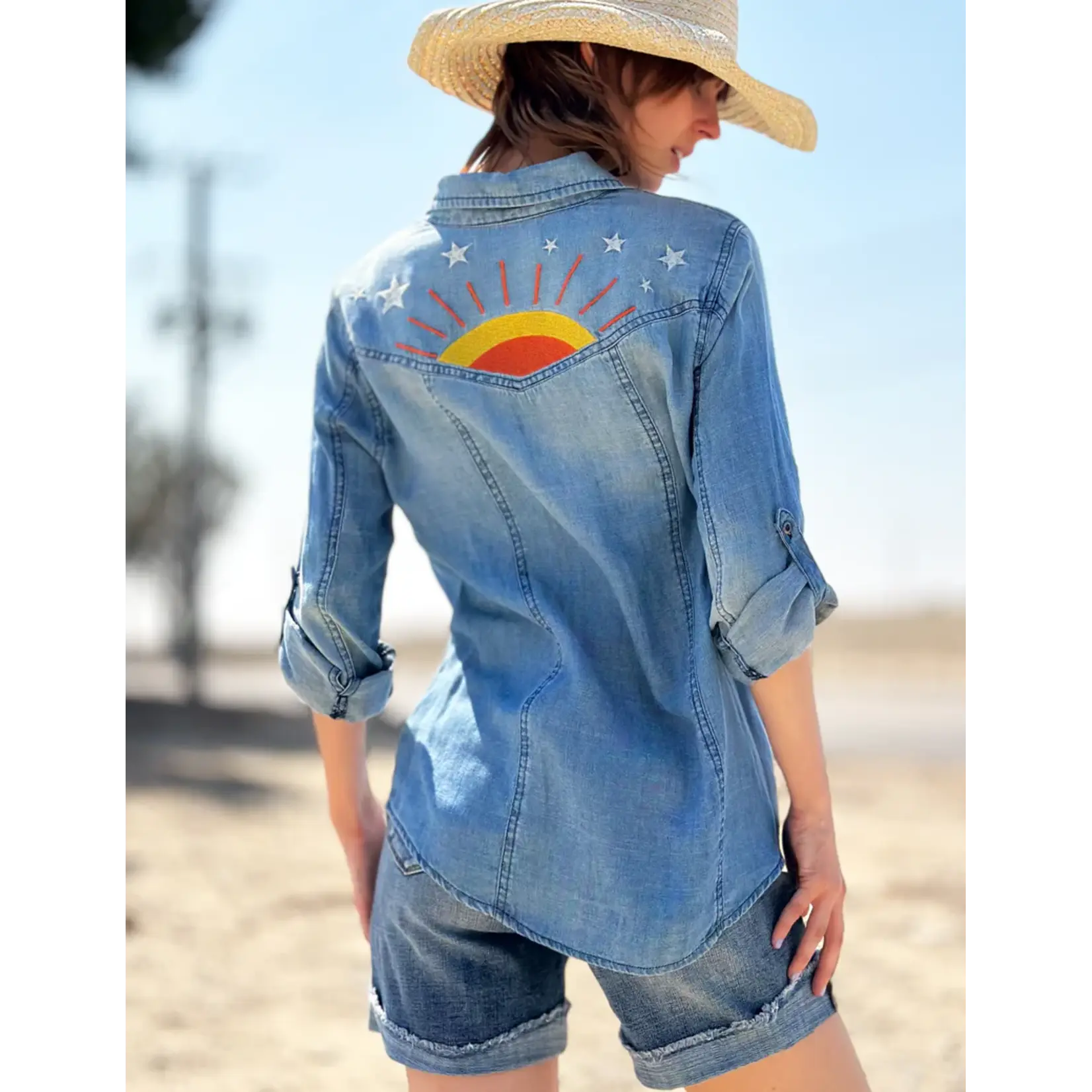 Billy T Hello Sunshine Shirt - Washed Blue