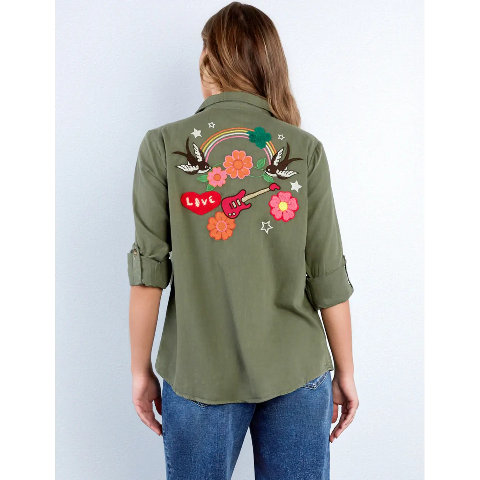 Billy T Birds of a Feather Shirt - Soft Olive