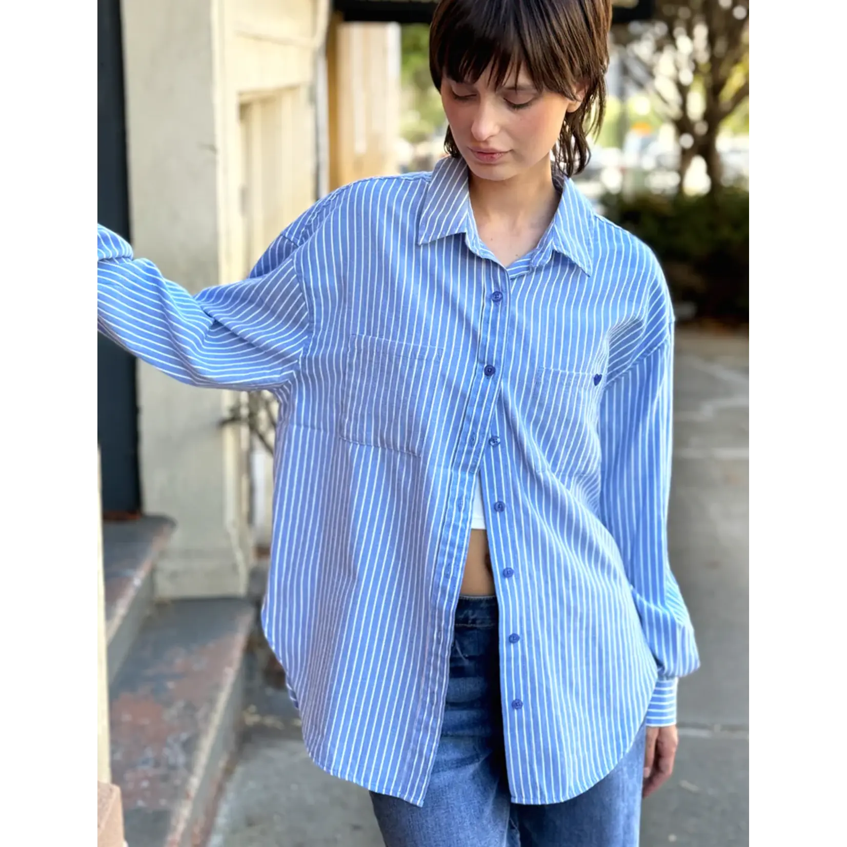 Billy T I Love It Shirt - Blu Cabana Stripes