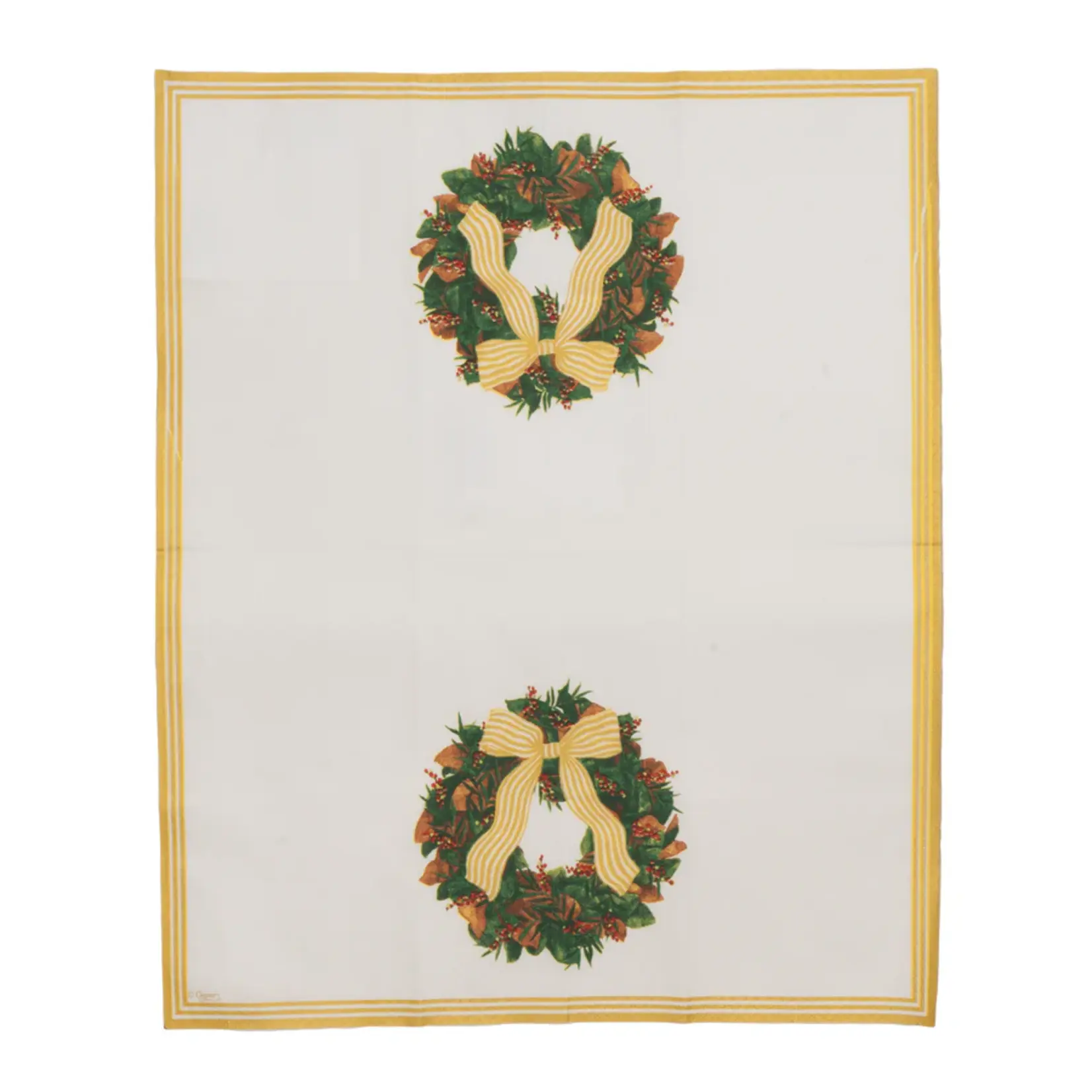 Caspari Magnolia Wreath Guest Towel