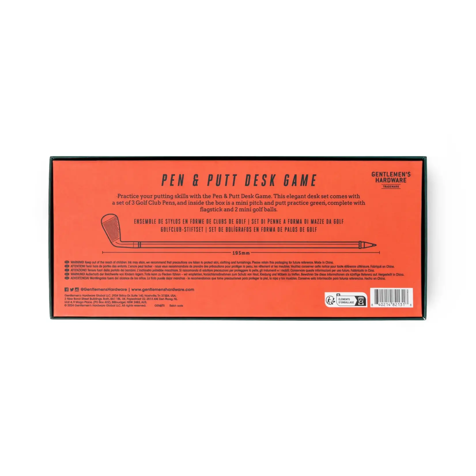 Gentlemens Hardware Golf Club Pens Pen & Putt Desk Game