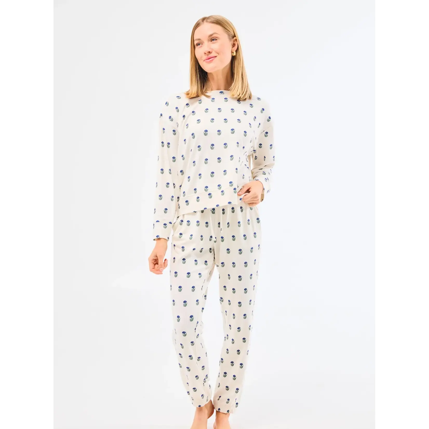 Mary Square Sophie Floral Foulard Navy Pant Set