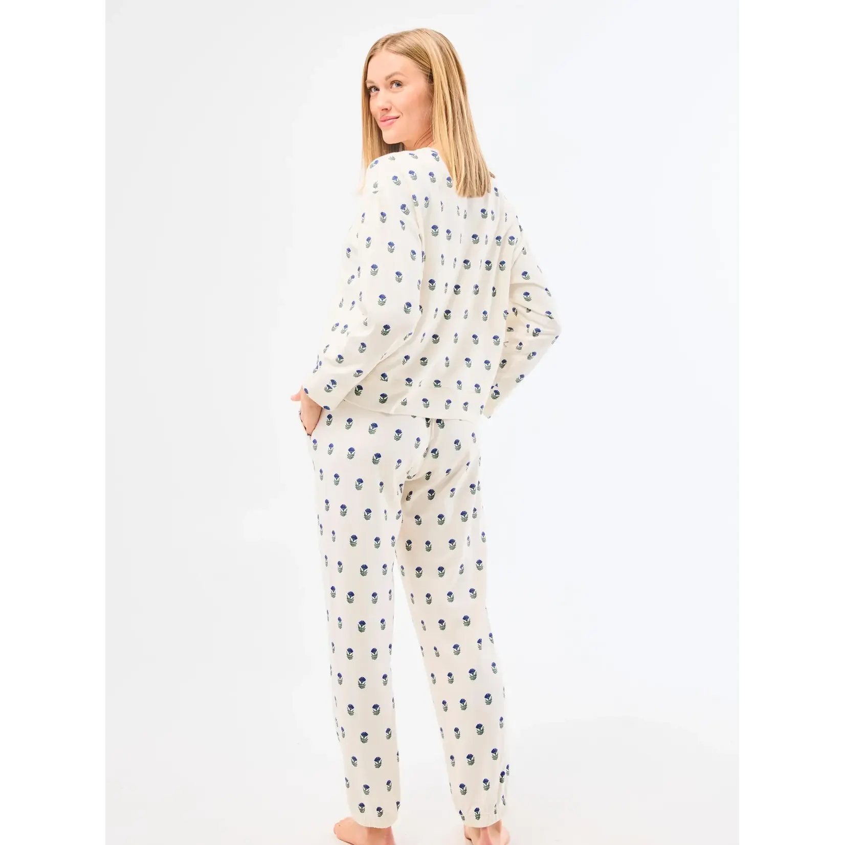 Mary Square Sophie Floral Foulard Navy Pant Set