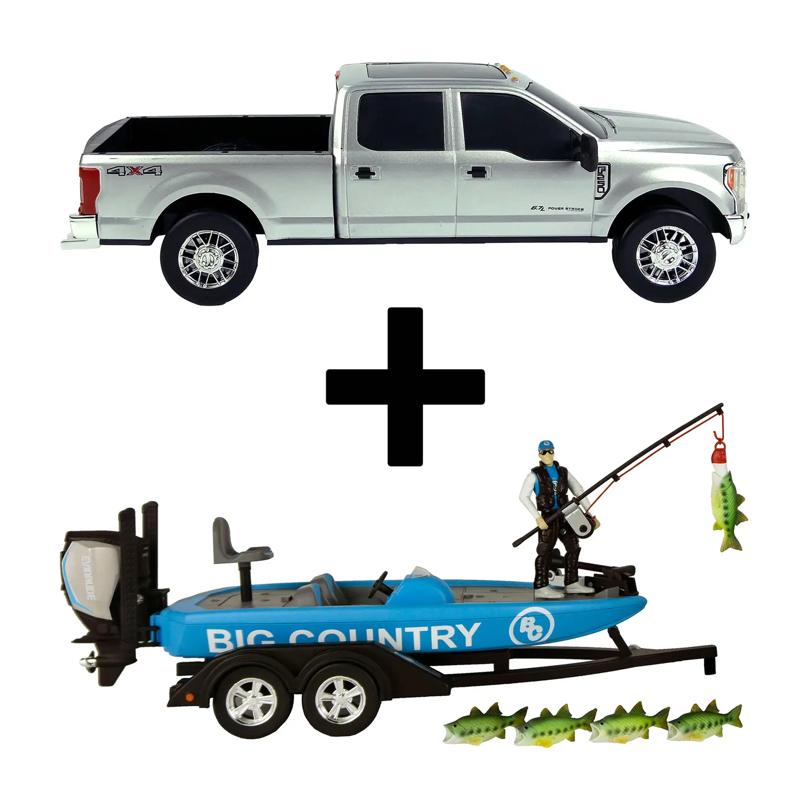 Big Country Farm Toys F250 Truck & Bass Boat Combo