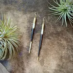 Astali Porcupine Quill in Bullet Earrings, Shell Casings