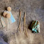 Astali Mini Feather Earrings Natural Mix/Gold, Boho Western