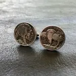 Astali Buffalo Nickel Cuff Links, Indian Head Nickel Coin Cuff Links