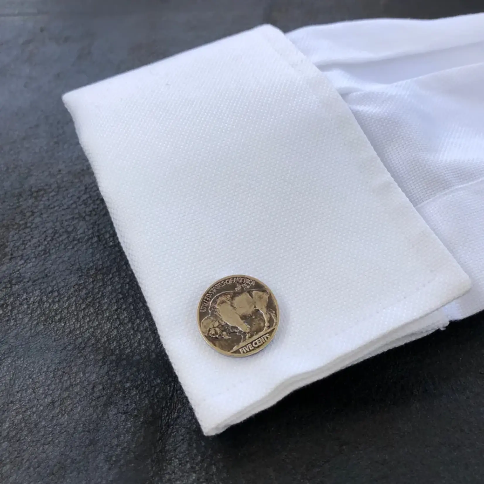 Astali Buffalo Nickel Cuff Links, Indian Head Nickel Coin Cuff Links
