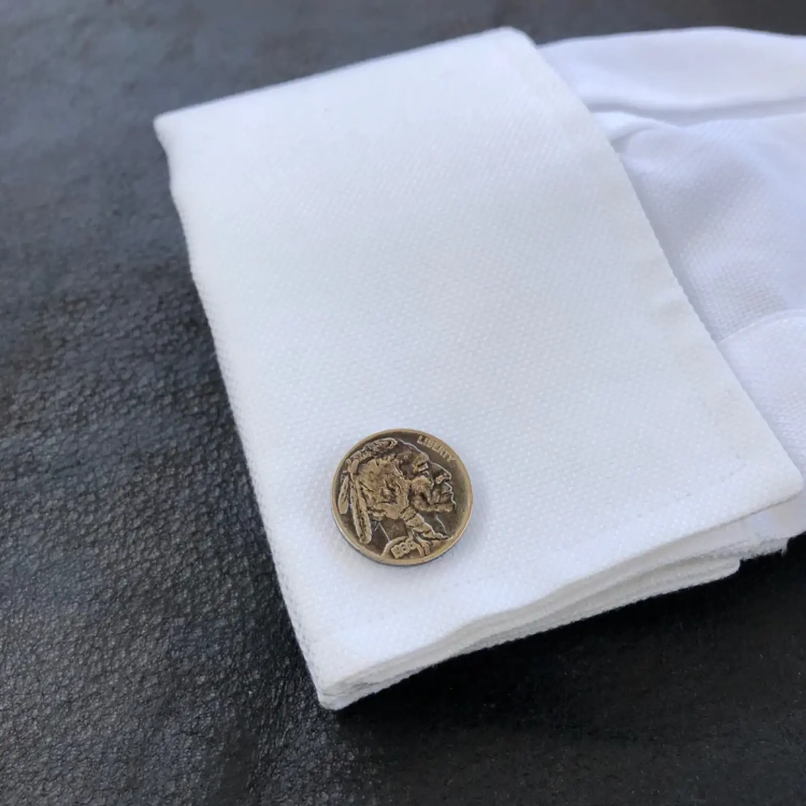 Astali Buffalo Nickel Cuff Links, Indian Head Nickel Coin Cuff Links