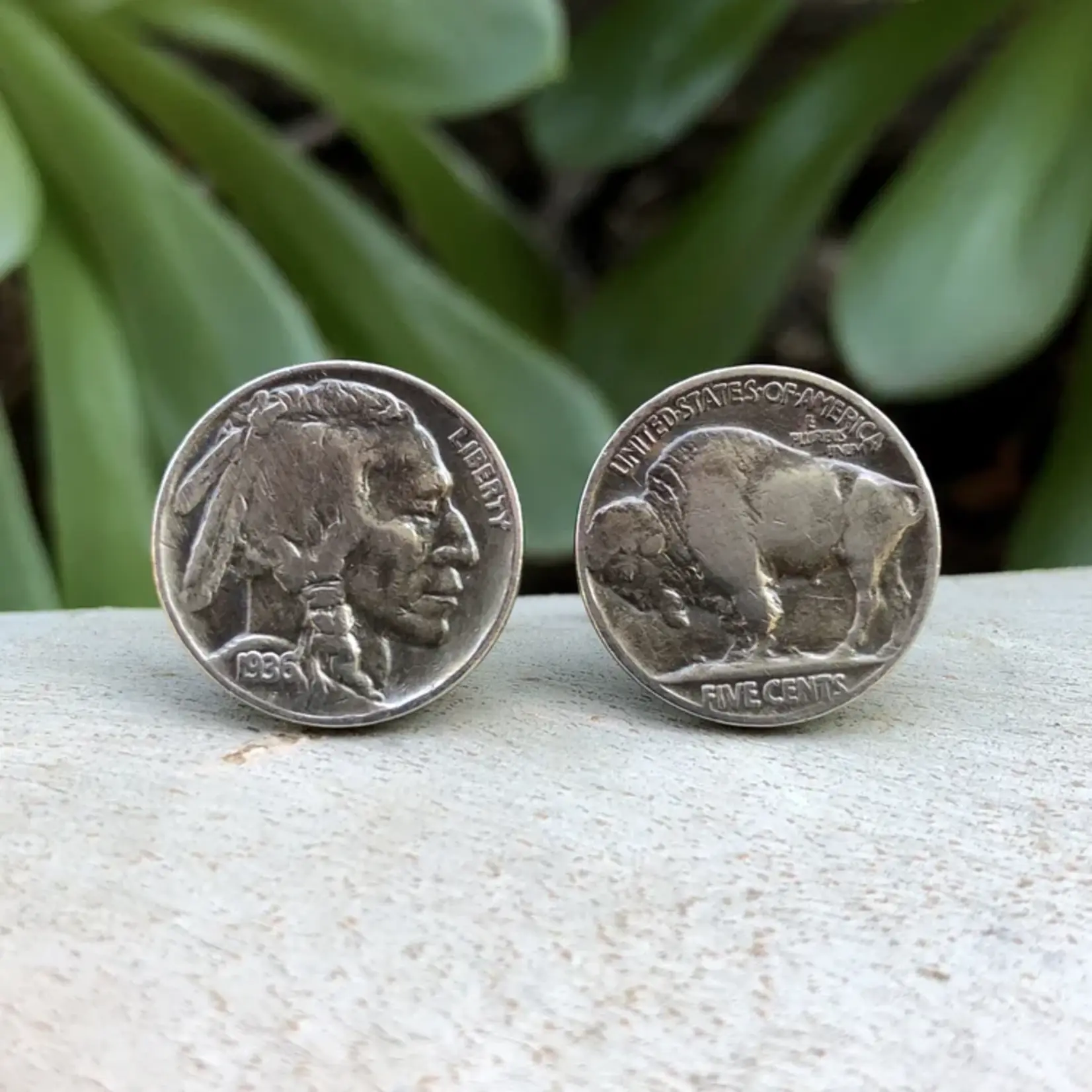 Astali Buffalo Nickel Cuff Links, Indian Head Nickel Coin Cuff Links