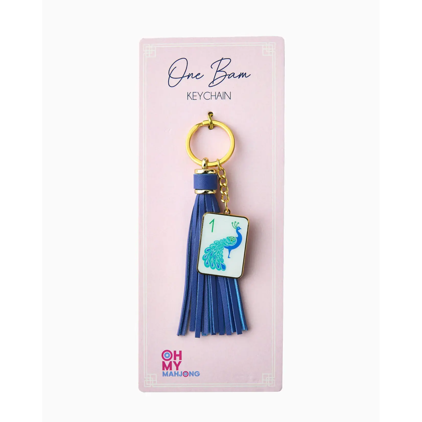 Oh My Mahjong One Bam Keychain