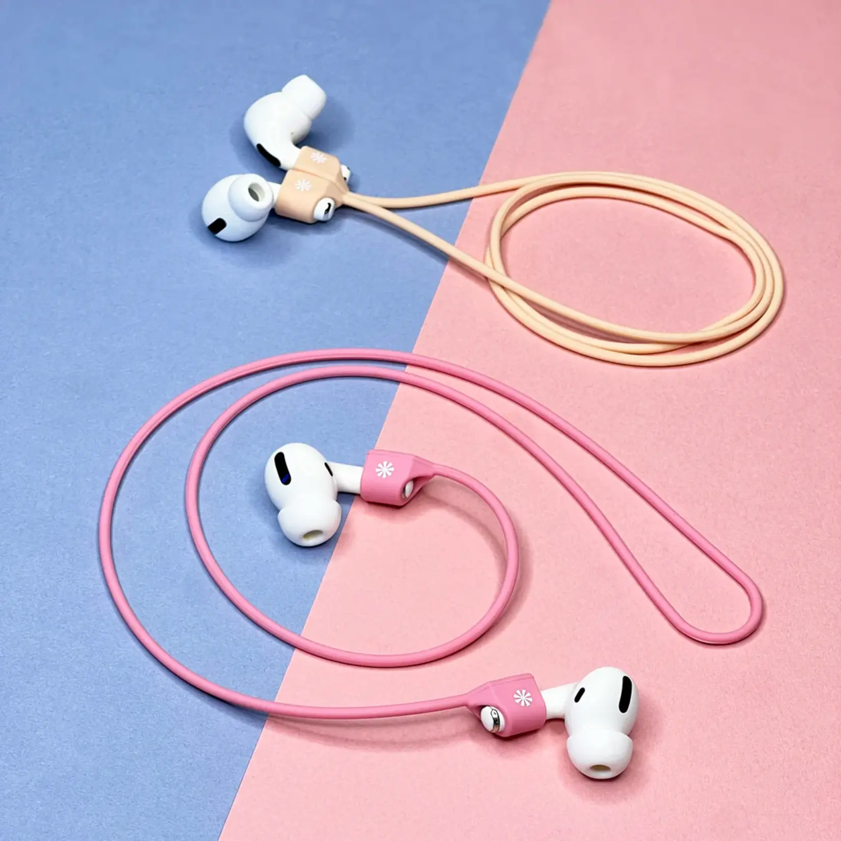 Tech Candy Pod Squad Set of 2 Earbud Tethers : Pink/Natural