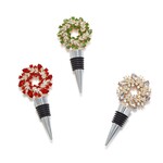 Two's Company Holiday Wreath Jeweled Bottle Stoppers in Gift Box