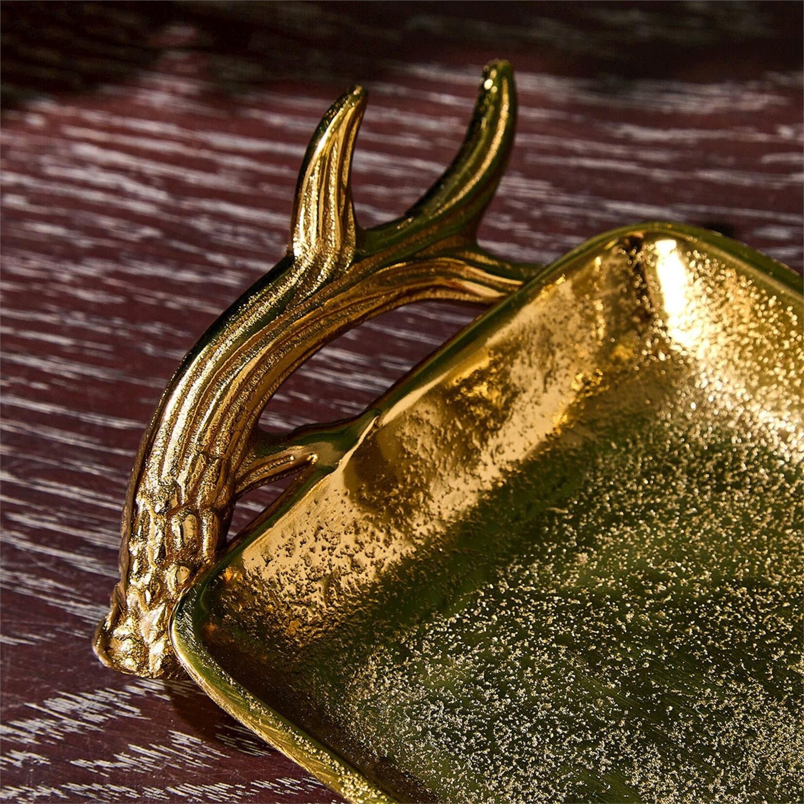 Two's Company Gold Stag Antlers Serving Tray Small