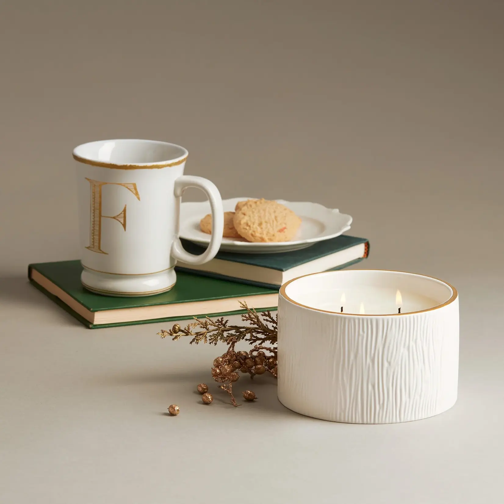 Thymes Frasier Fir Ceramic Candle 3-Wick