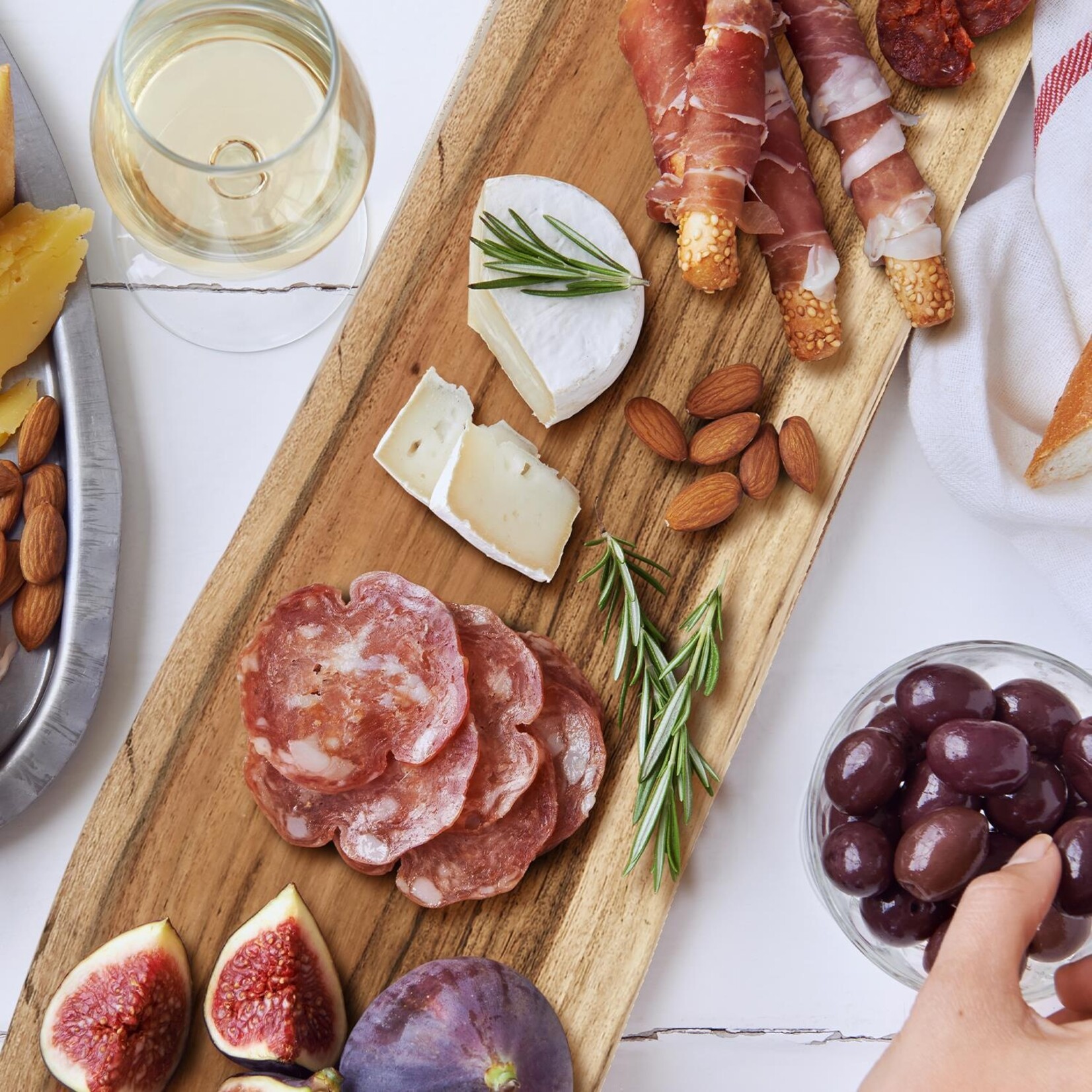 Two's Company 54" Extra Long Charcuterie / Tapas Hand-Crafted Centerpiece Serving Board