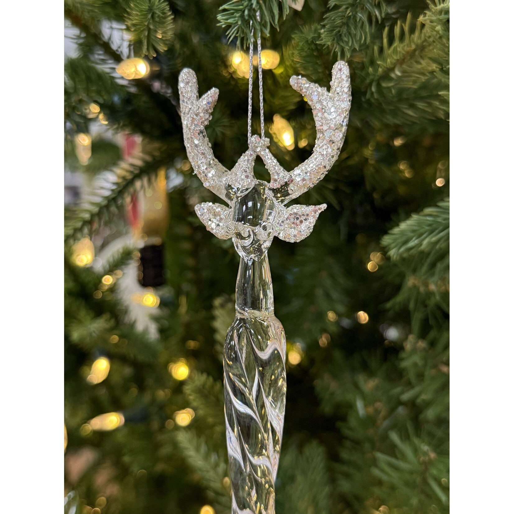 Shishi US Glass Icicle w/Horns Champagne Glitter