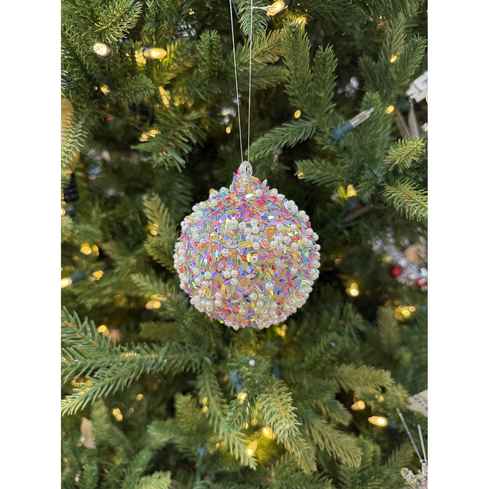 Shishi US Glass Ball Pearls and Multicolored Glitter Outside 8cm