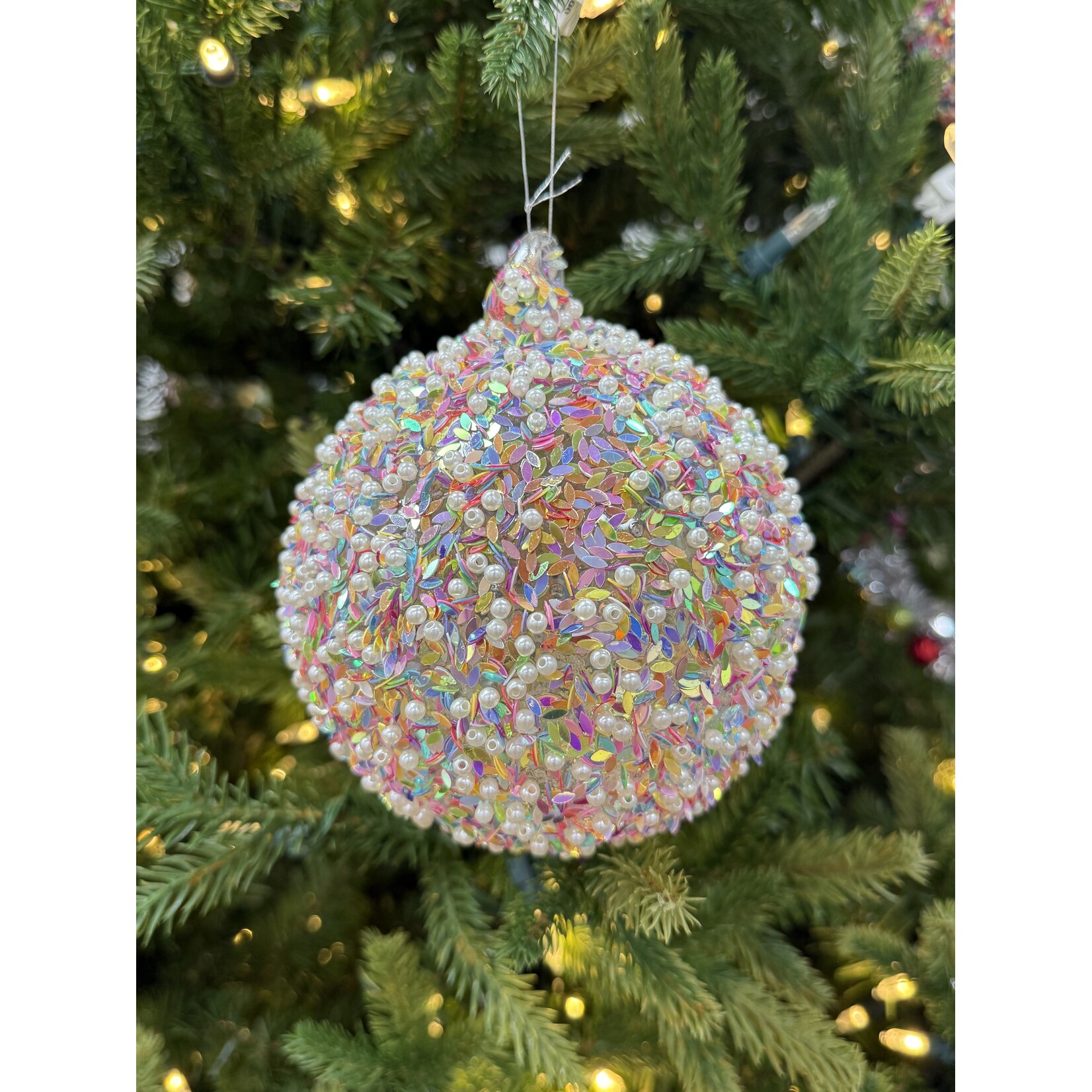 Shishi US Glass Ball Pearls and Multicolored Glitter Outside 12cm
