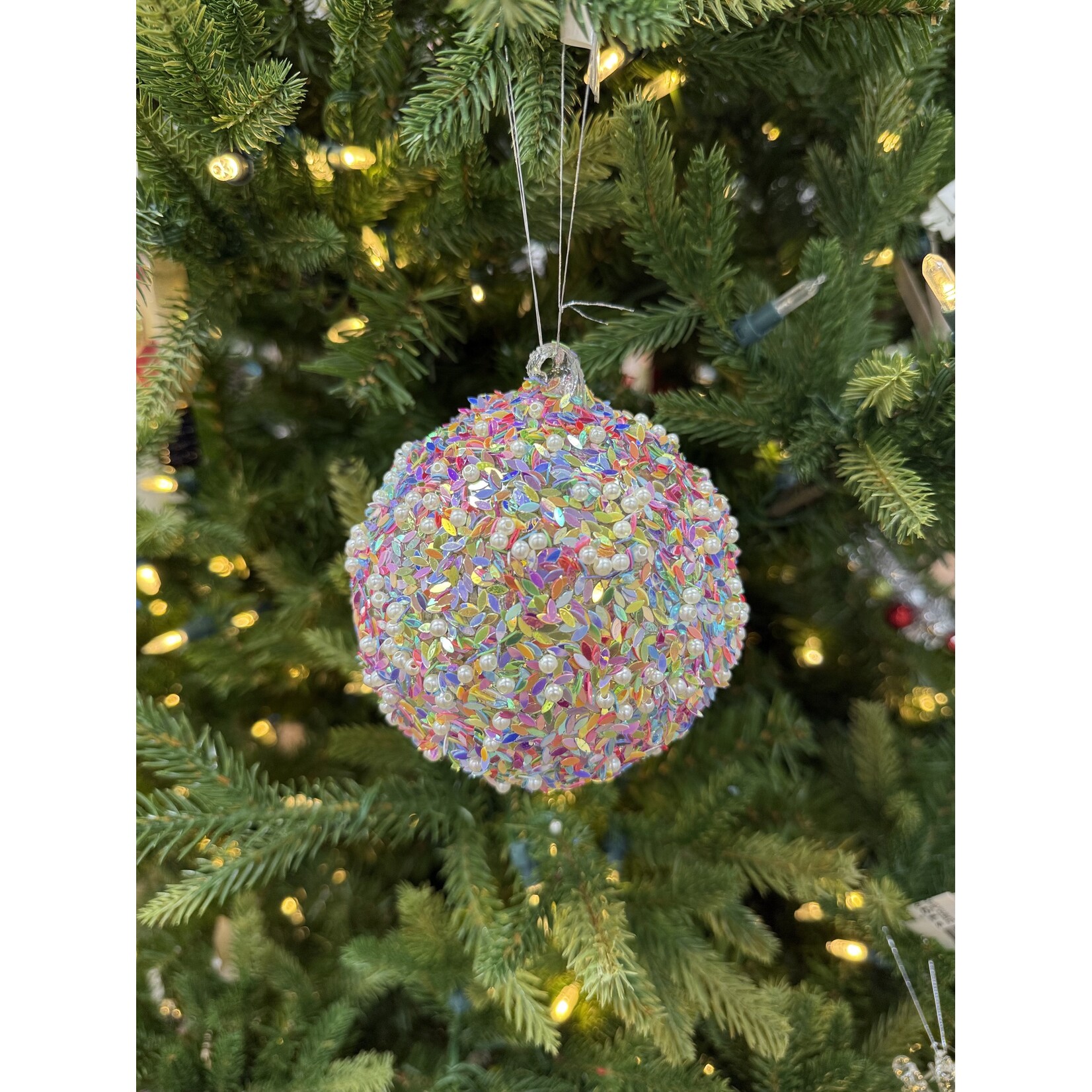 Shishi US Glass Ball Pearls and Multicolored Glitter Outside 10cm