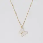 Coastal Grit Mother of Pearl  Butterfly Necklace
