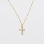 Coastal Grit Crystal Cross Necklace