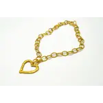 Coastal Grit Antique Heart Pendant Chunky Chain 19"