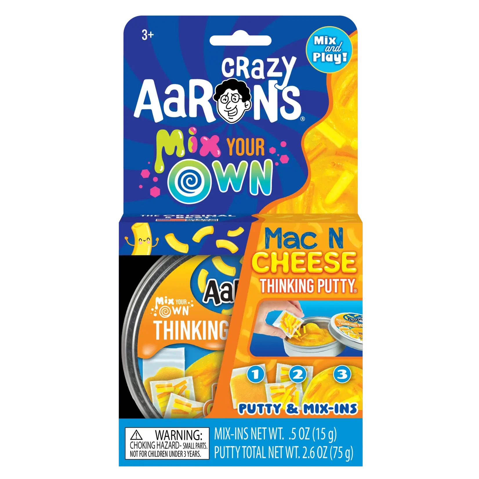 Crazy Aarons Mac & Cheese Mix It Full Size 4" Thinking Putty Tin