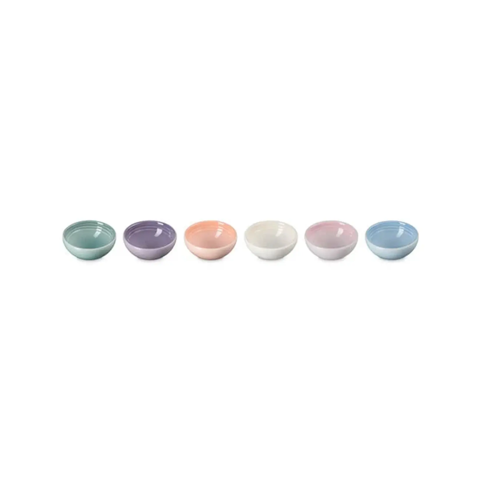 Le Creuset Set 6 Vancouver Pinch Bowls Multi Pastels 2oz