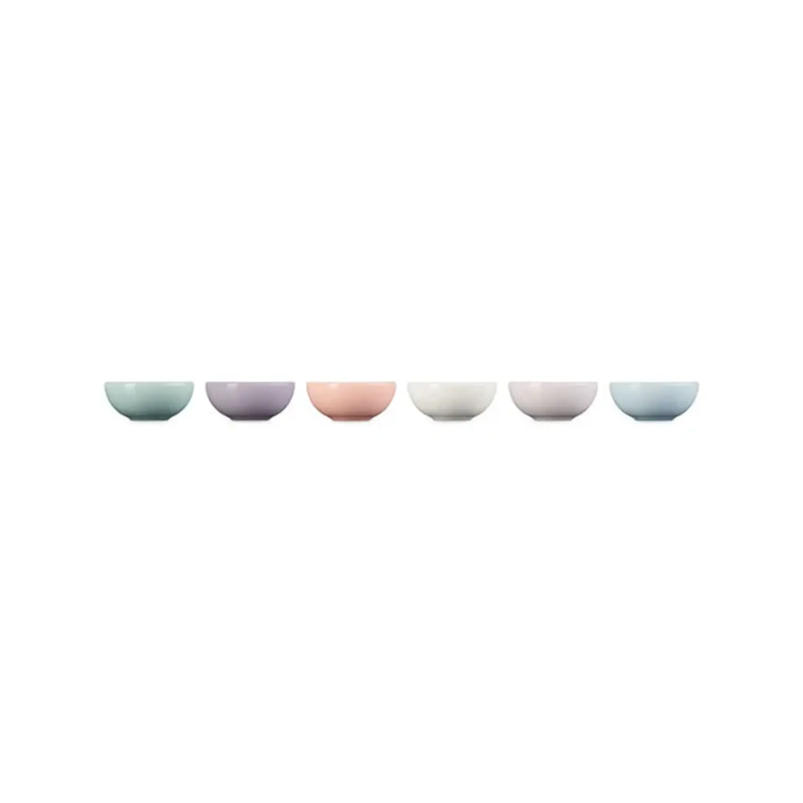 Le Creuset Set 6 Vancouver Pinch Bowls Multi Pastels 2oz