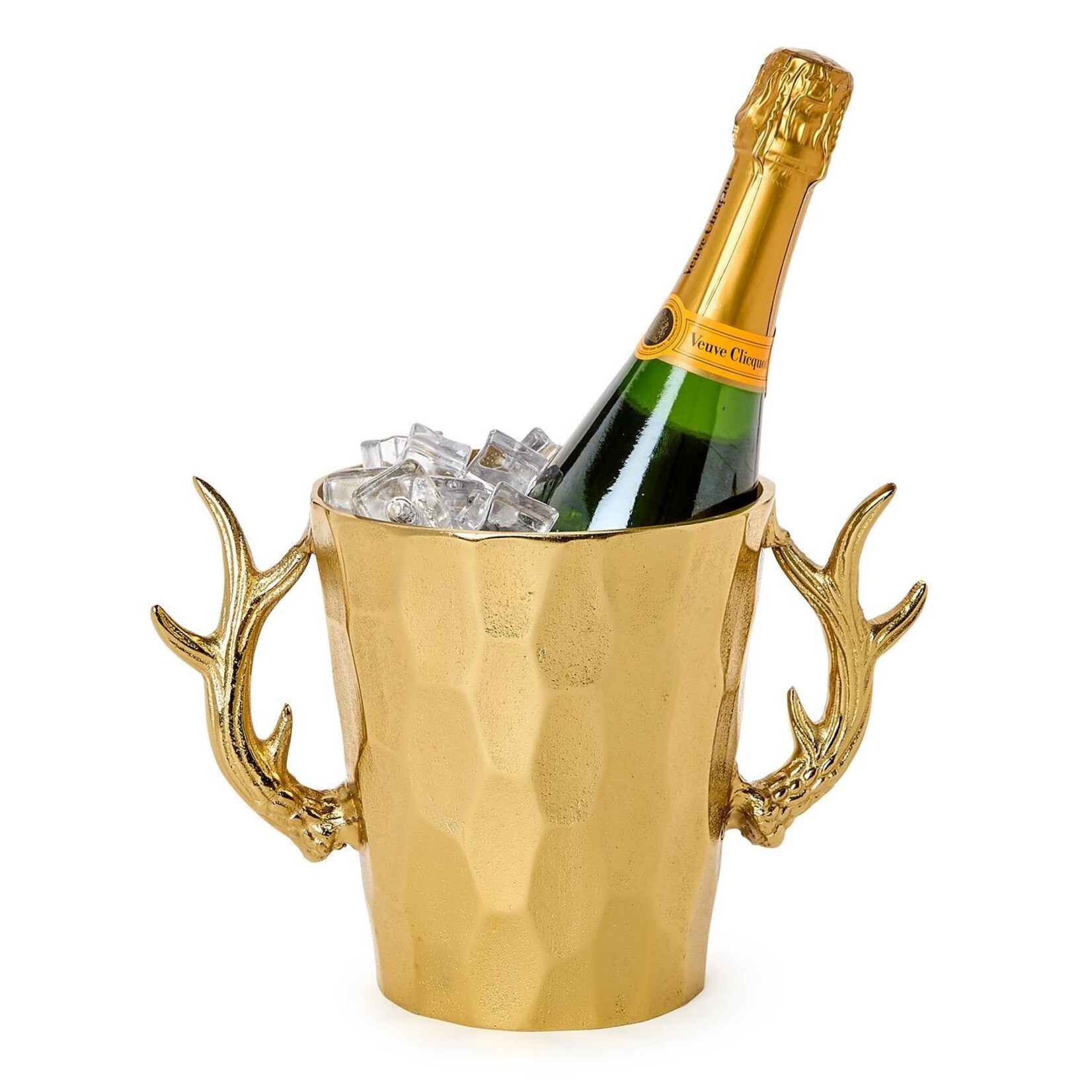 Two's Company Gold Stag Antlers Faceted Ice Bucket / Bottle Chiller