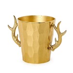 Two's Company Gold Stag Antlers Faceted Ice Bucket / Bottle Chiller