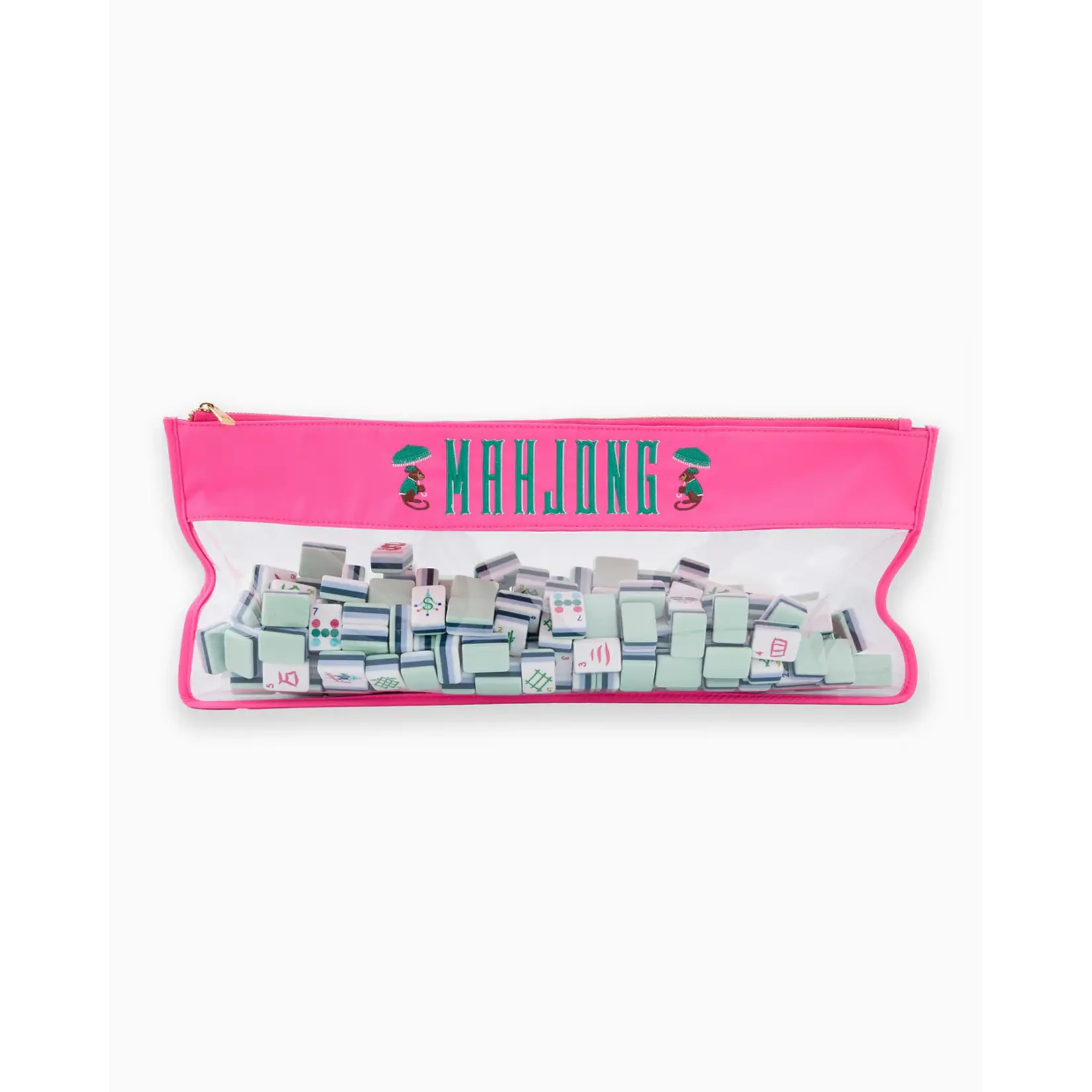 Oh My Mahjong Pink Monkey Mahjong Tile Storage Bag