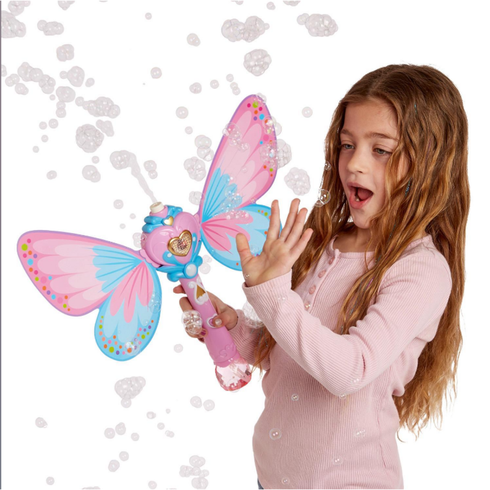 Two's Company Fairy Butterfly LED Illuminating Bubble Wand Blower