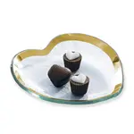 Annieglass Heart Plate Gold, 7"