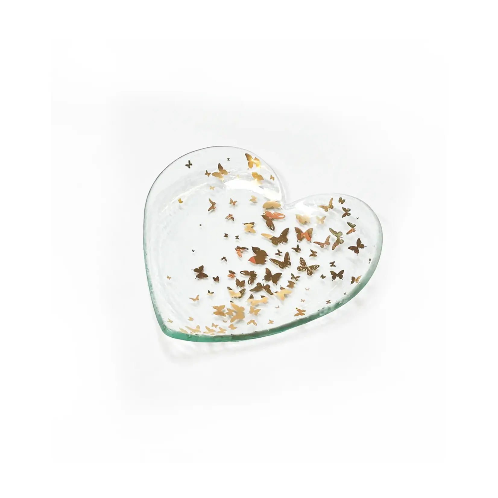 Annieglass Annieglass Butterfly Heart Plate Gold, 7"