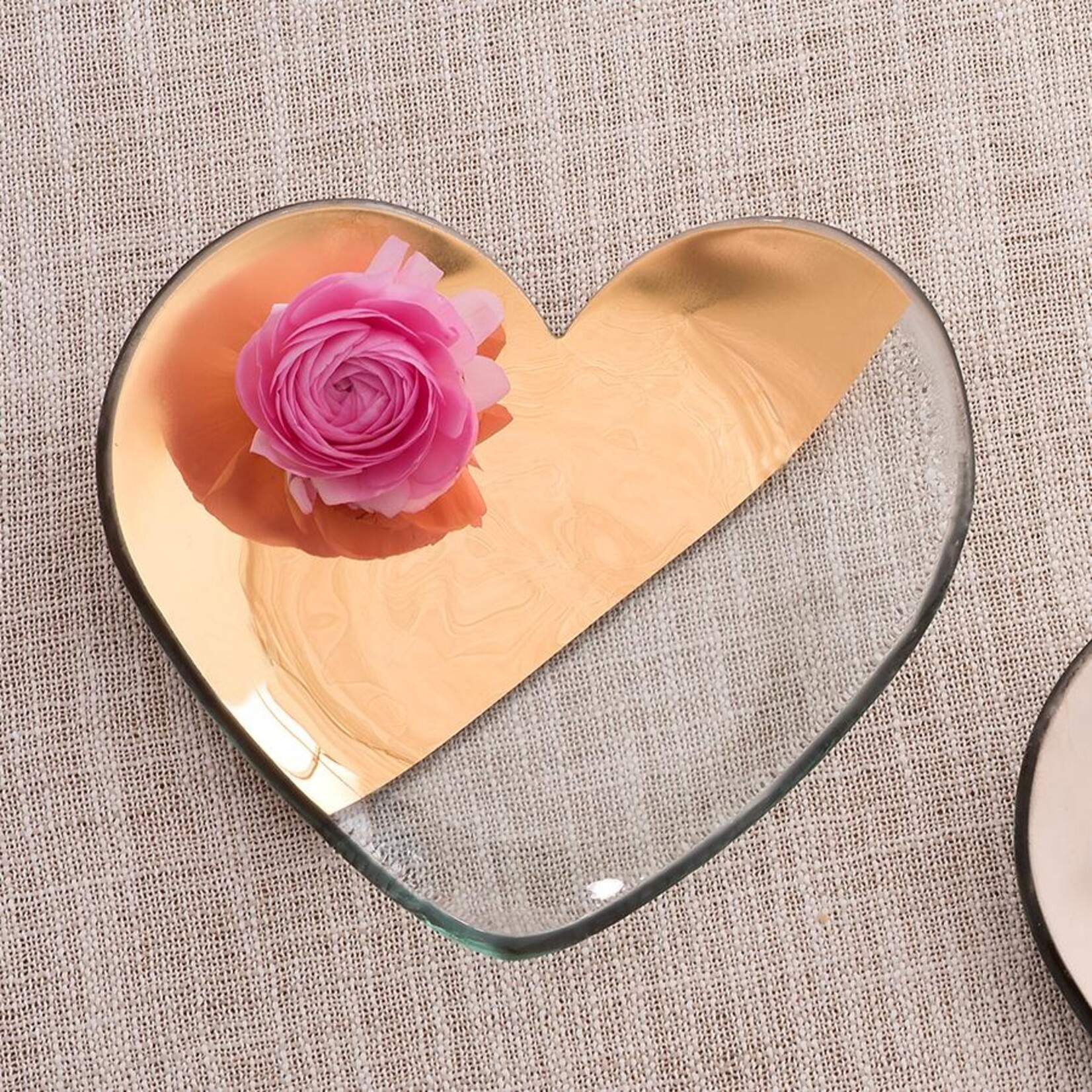 Annieglass Annieglass Mod Heart Plate Gold,  7"