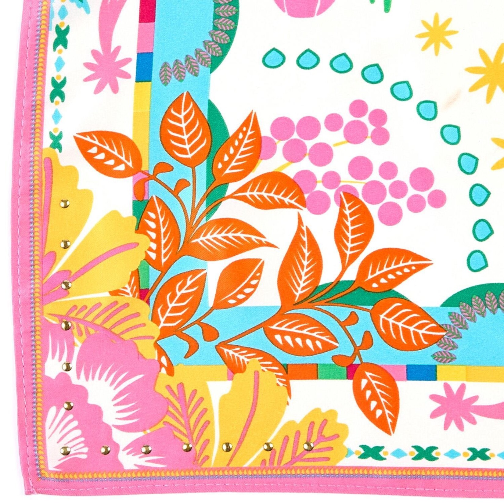 Two's Company Babouchka Blanc Print Mini Square Scarf Designed by Wild Paris