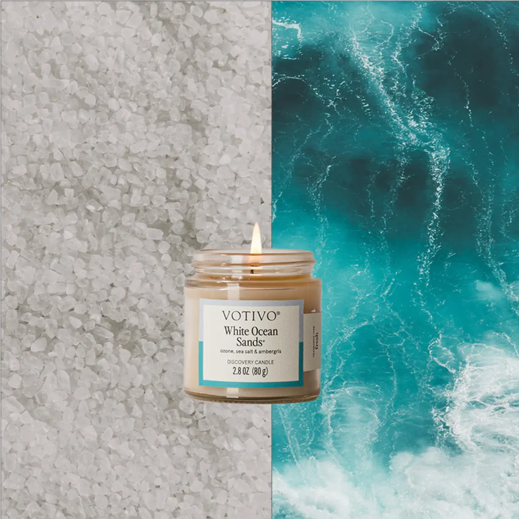 Votivo Discovery Jar Candle White Ocean Sands