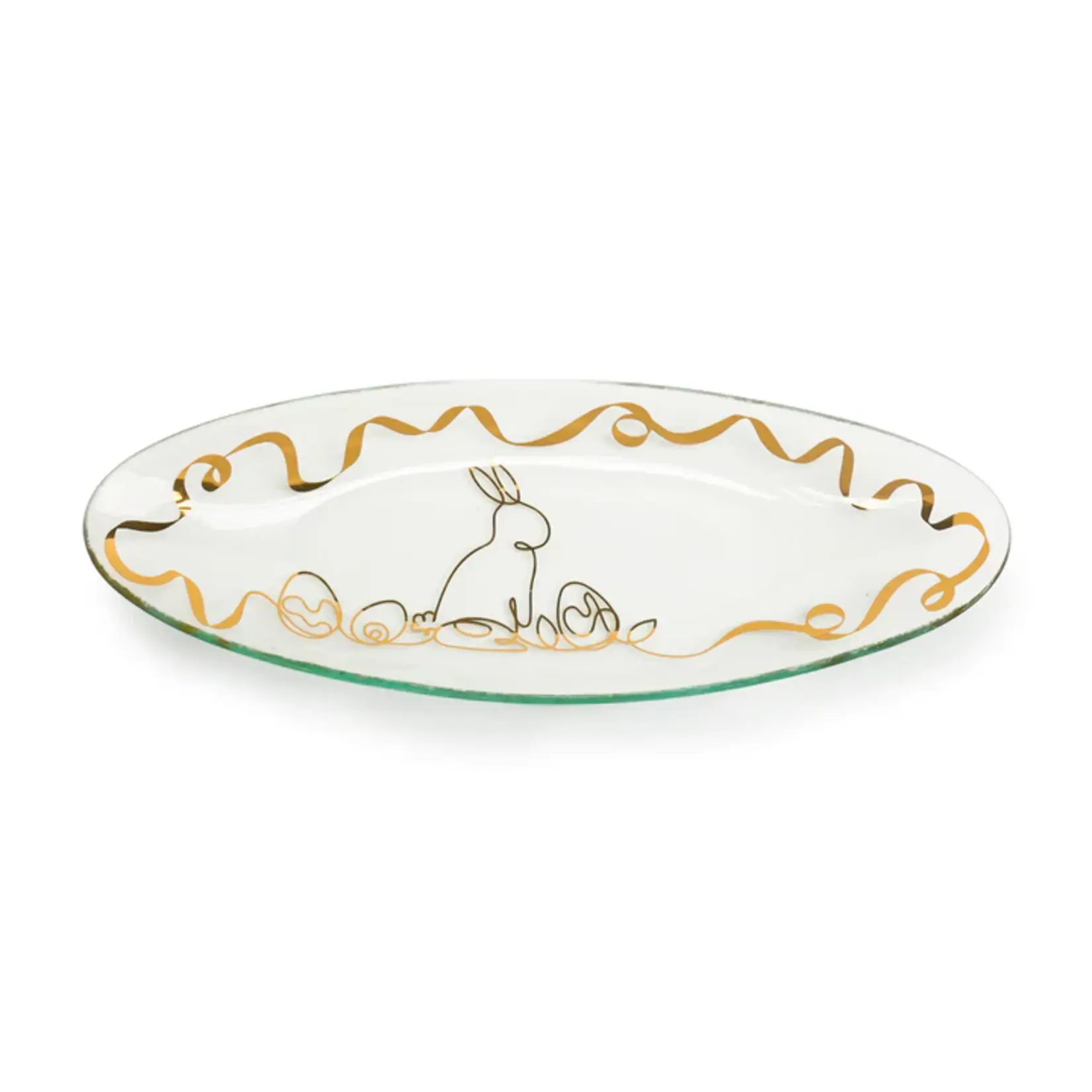 Annieglass Bunny Oval Tray