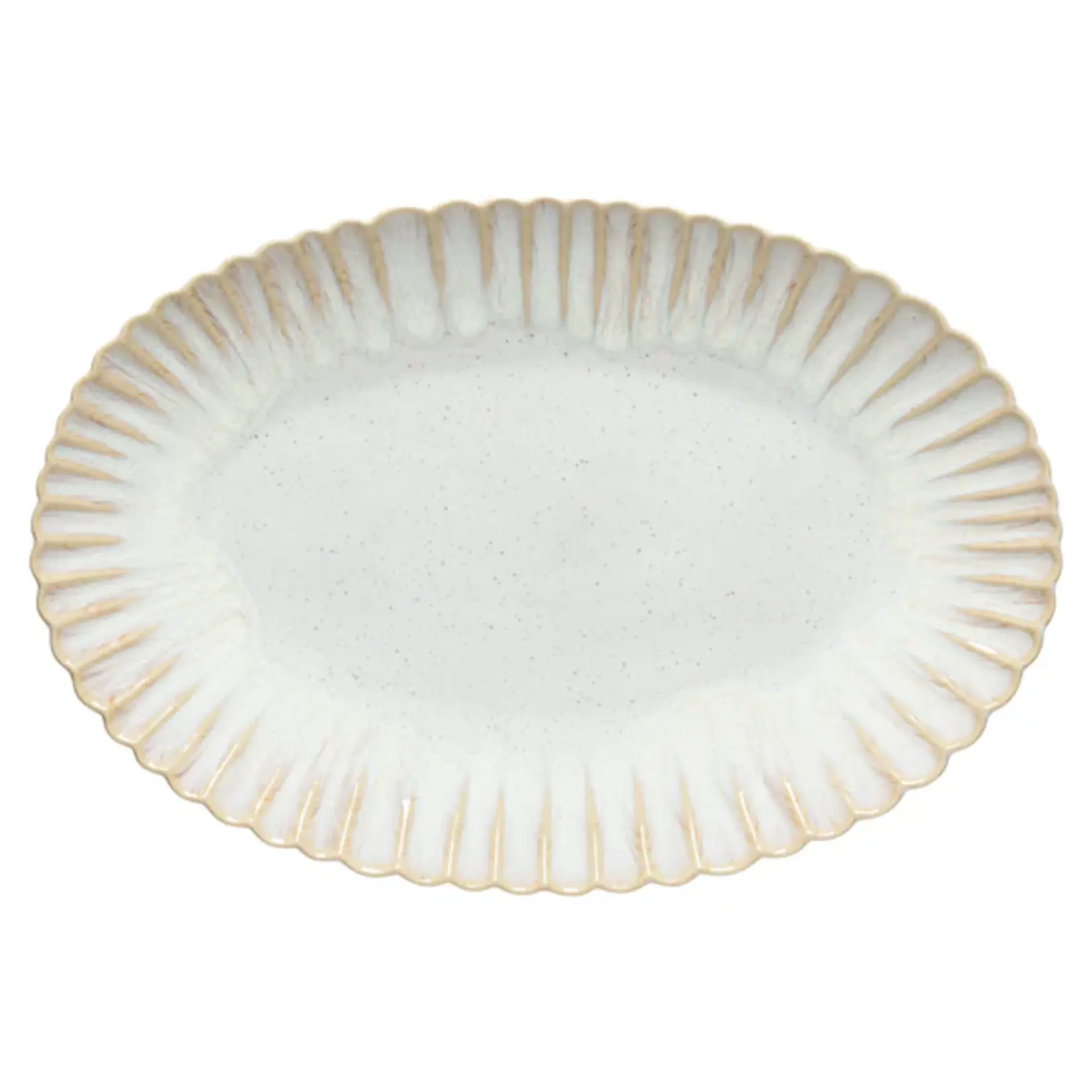 Casafina Mallorca Sand Oval Platter 16"