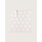 Barefoot Dreams CozyChic Dream Receiving Blanket Pink-White Hearts