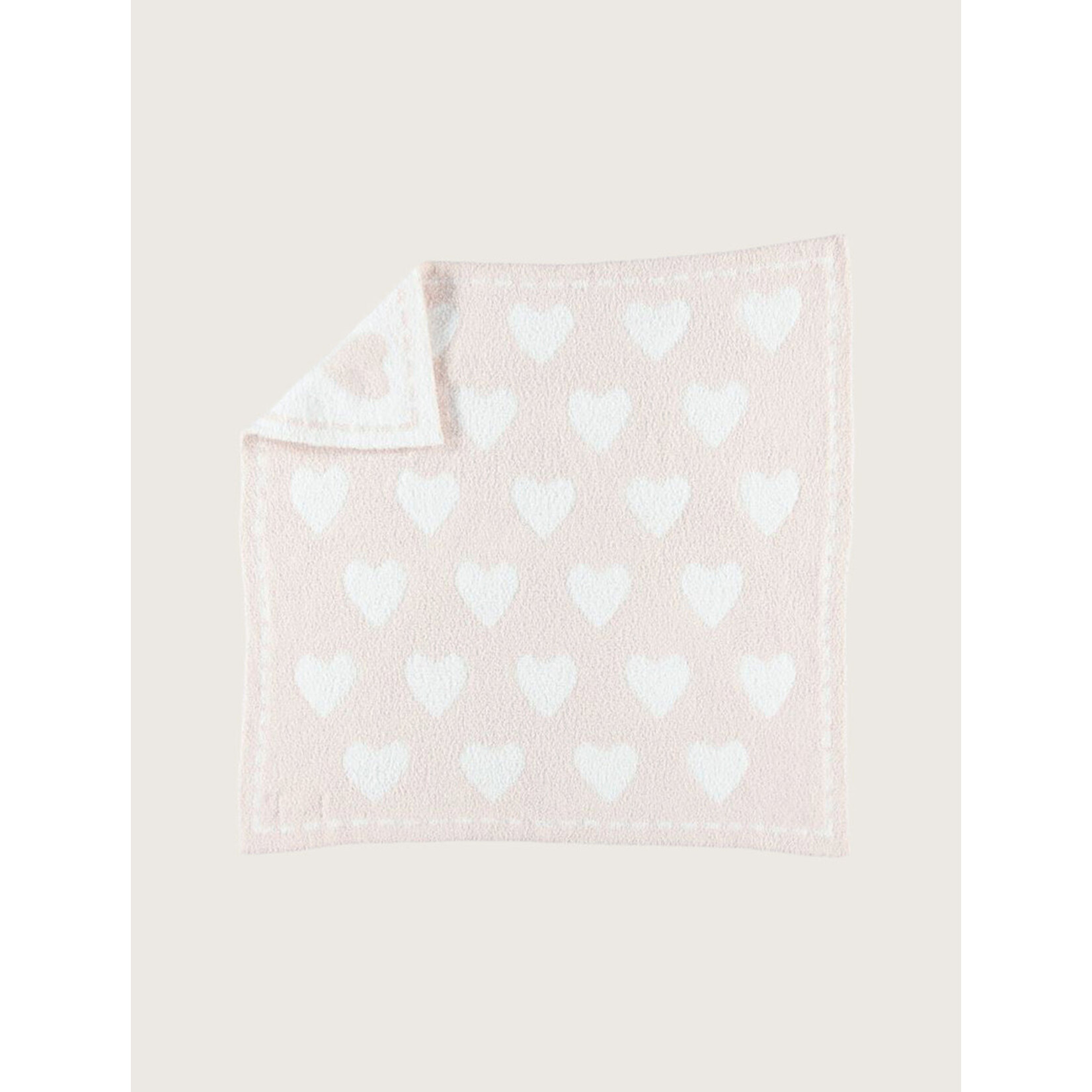 Barefoot Dreams CozyChic Dream Receiving Blanket Pink-White Hearts