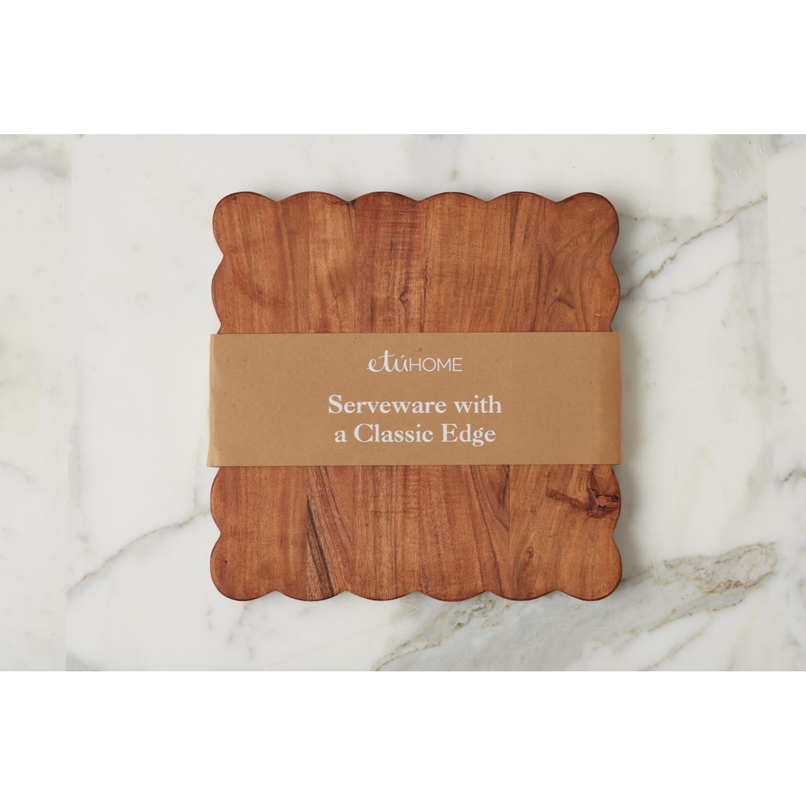 Etu Home Scalloped Square Cutting Board Medium