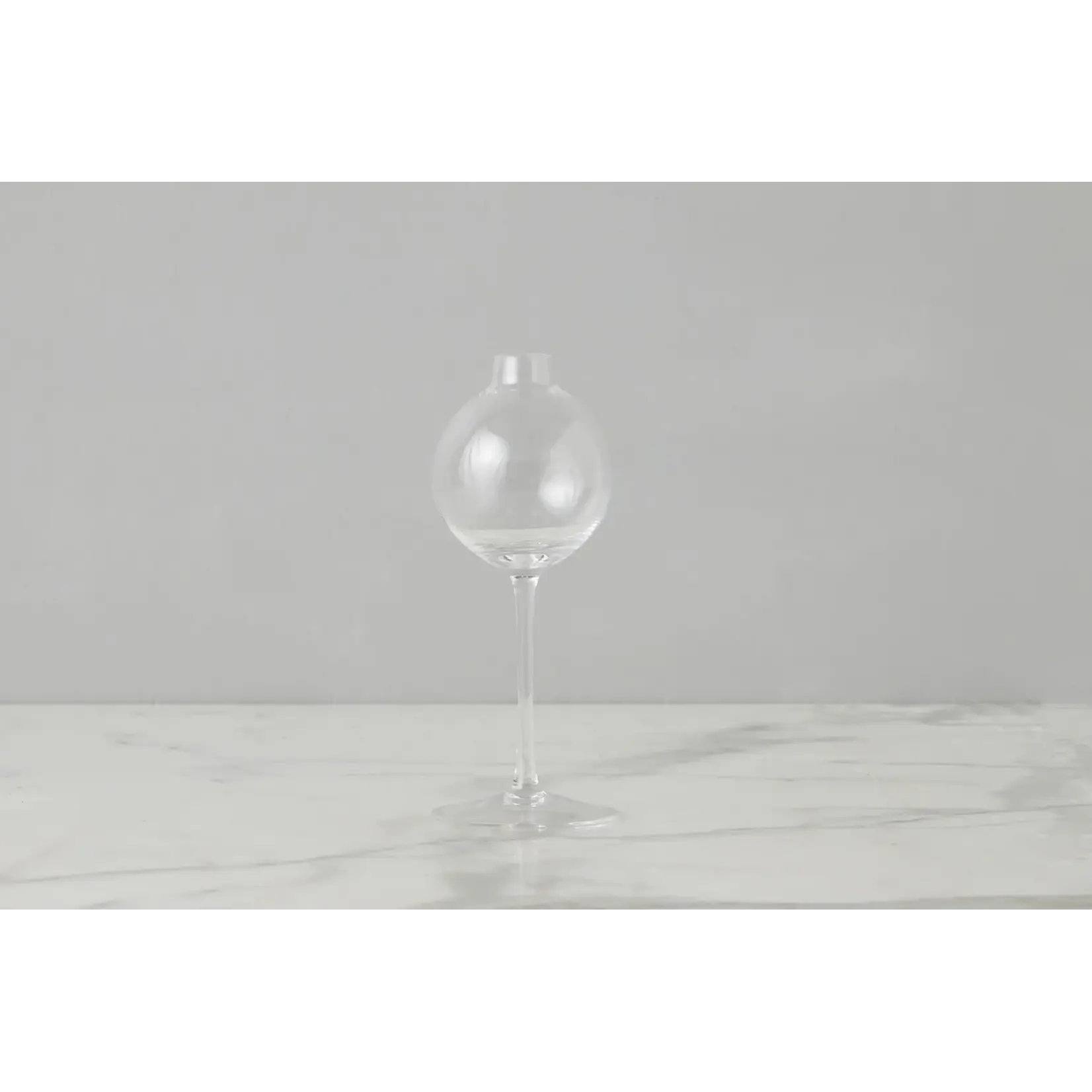 Etu Home Clear Wine Glass Shaped Flower Vase, Small