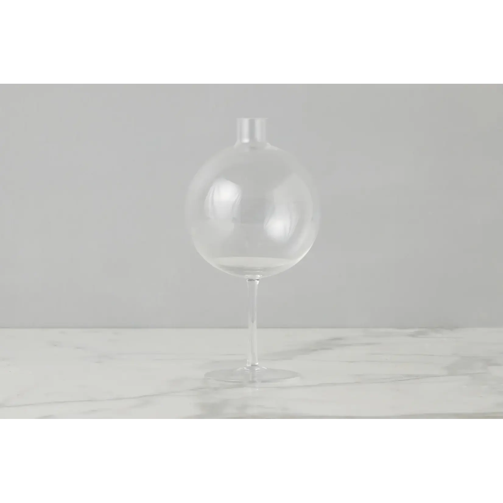 Etu Home Clear Wine Glass Shaped Flower Vase, Large