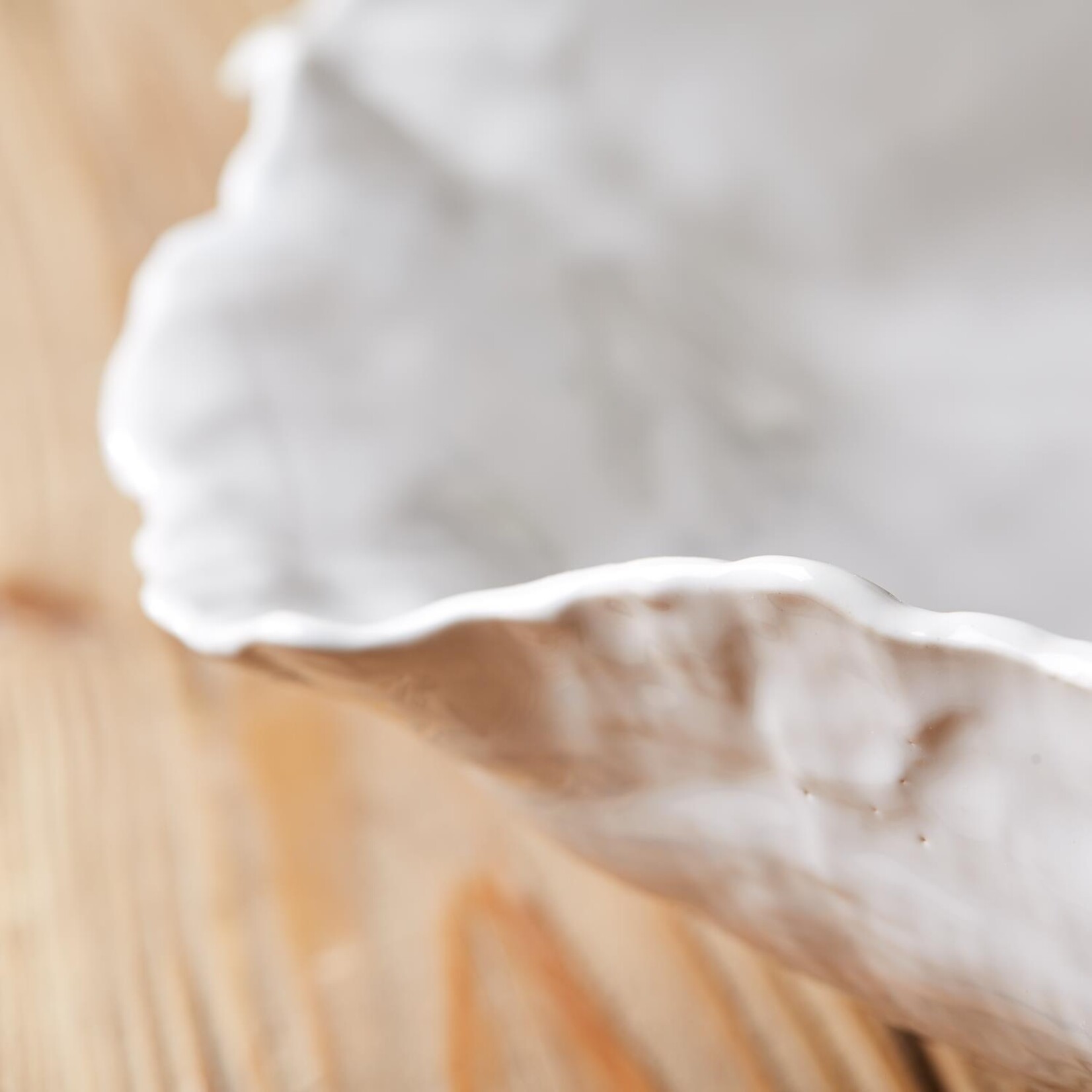 Two's Company Large White Free Form Bowl