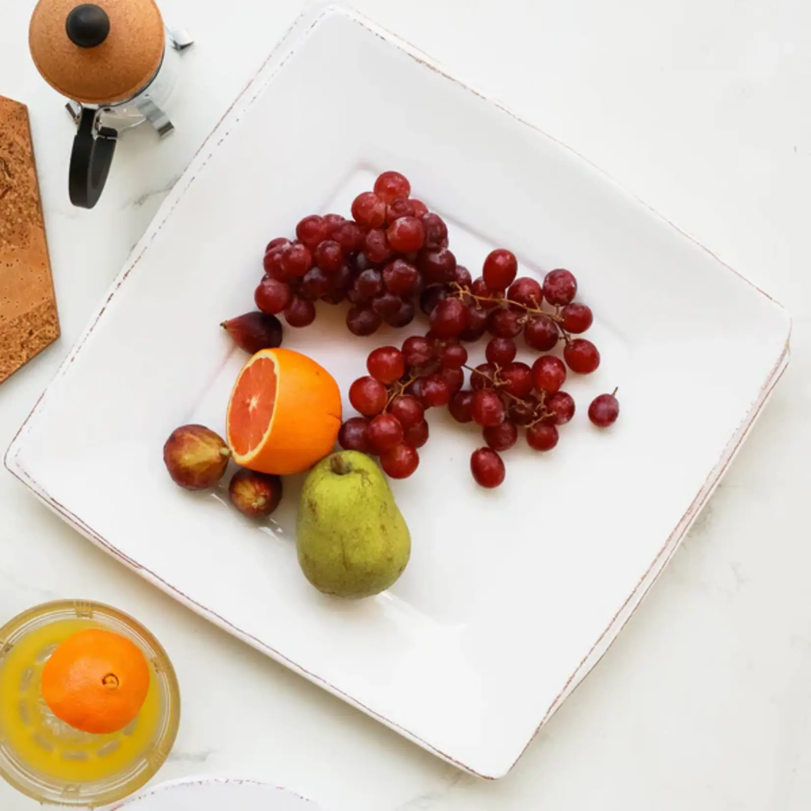 Vietri Lastra Melamine White Square Platter