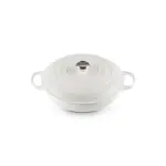 Le Creuset Signature Round Braiser, 5 Qt, White, SS knob